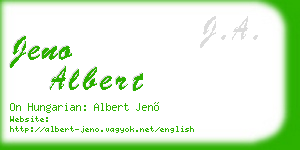 jeno albert business card